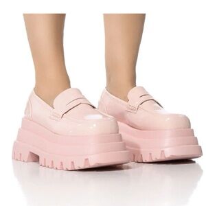 Azalea Wang Aleo Flatform Platform Loafer in Pink Size 9Barbiecore Dollskill